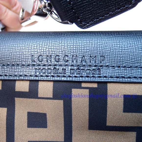 NWT LONGCHAMP Le Pliage LGP Small Crossbody Satchel Bag BLACK Khaki AUTHENTIC - Picture 10 of 14